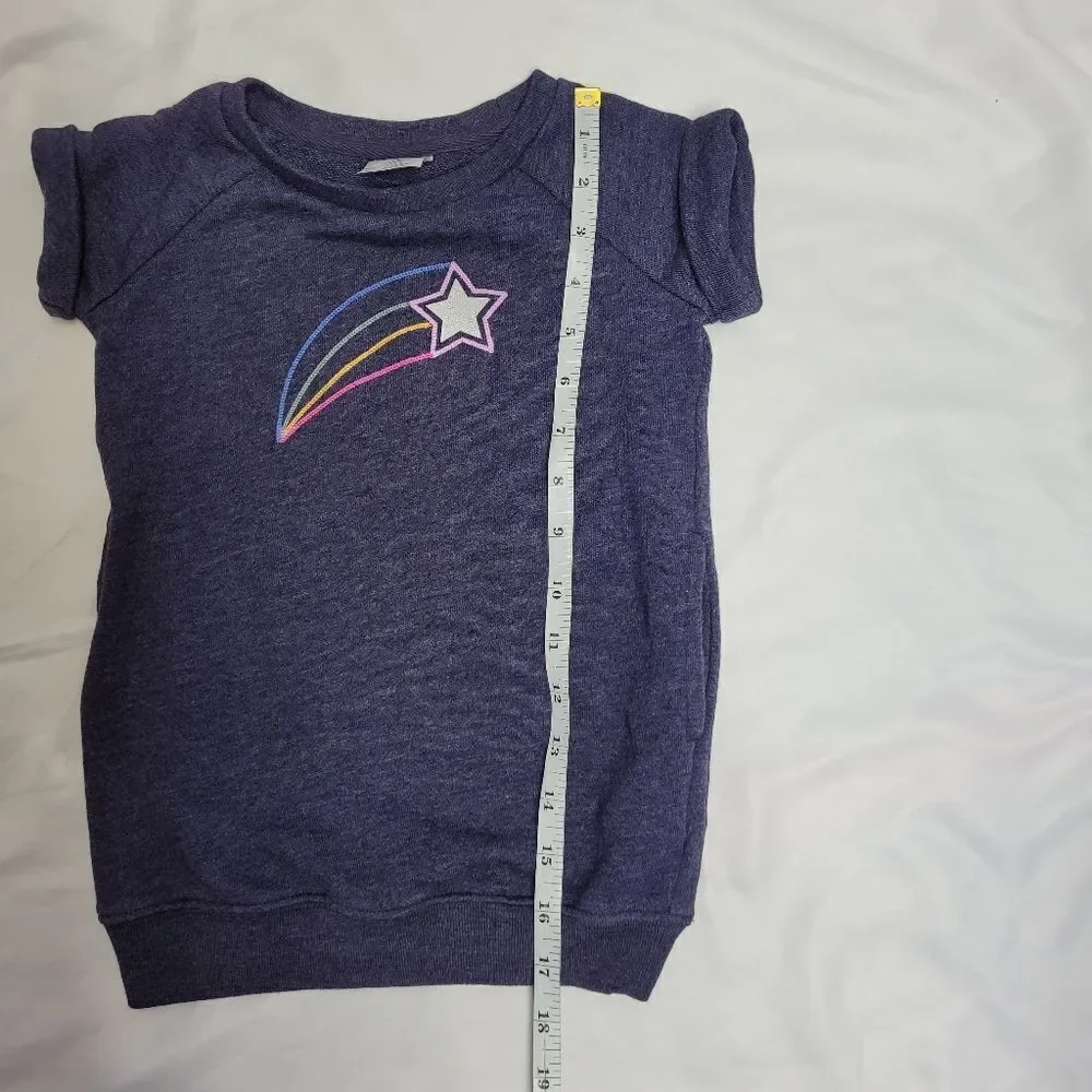 GAP blue short sleeve shooting star glitter sweatshirt dress with‎ pockets 2T